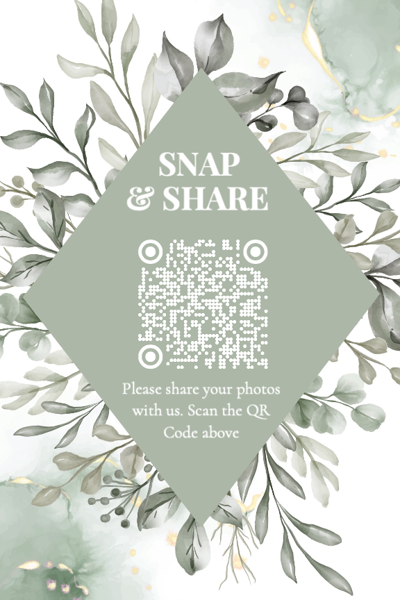 Botanical Diamond QR card template