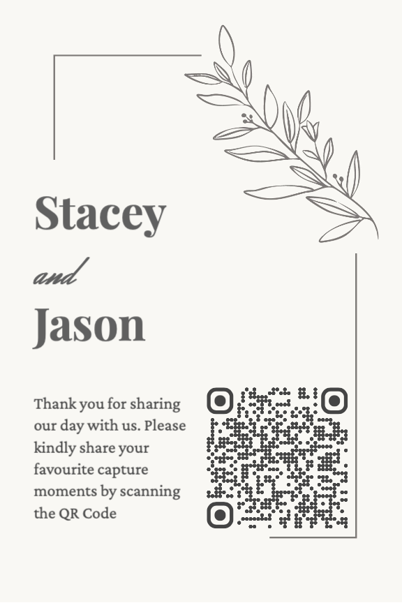 Minimal Leaf QR card template